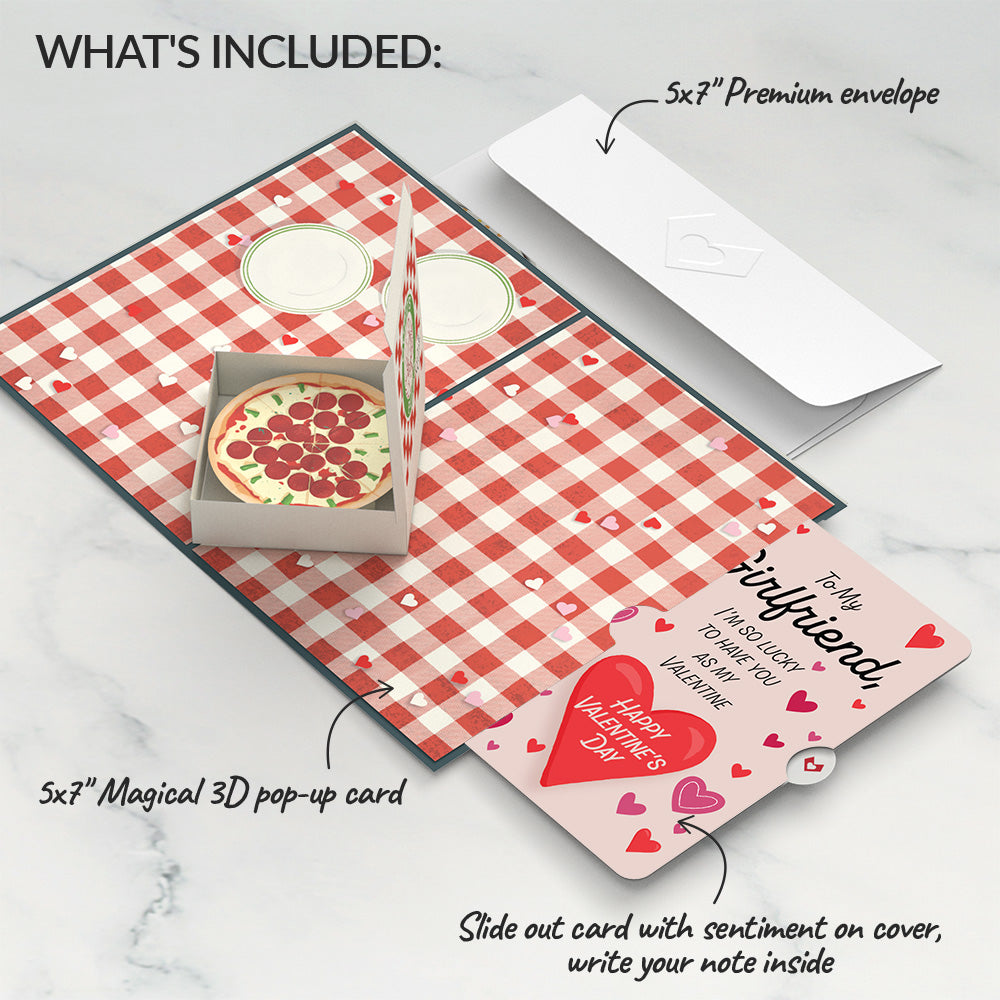 Pizza Love Valentine Pop-Up Card and Sentiment Set for Girlfriend