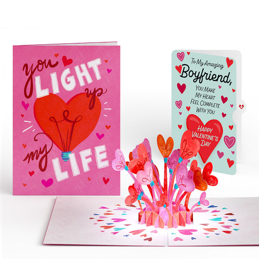 You Light Up My Life Valentine Light-Up Pop-Up Card and Sentiment Set for Boyfriend