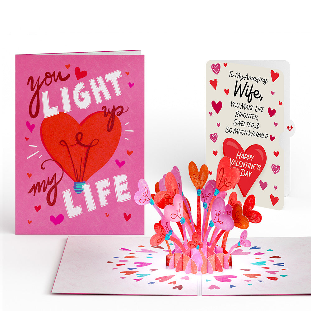 You Light Up My Life Valentine Pop-Up Card and Sentiment Set for Wife