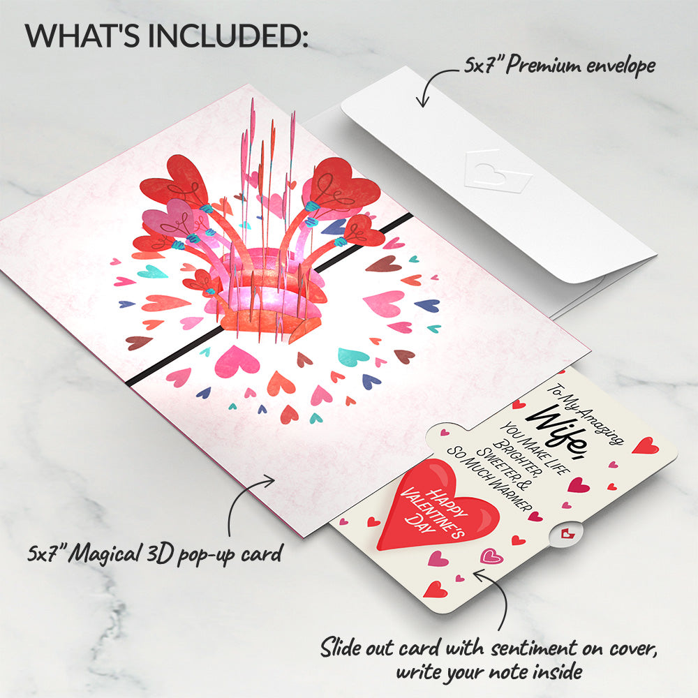 You Light Up My Life Valentine Pop-Up Card and Sentiment Set for Wife