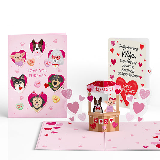 Love You Furever Dog Kisses Valentine Pop-Up Card and Sentiment Set for Wife