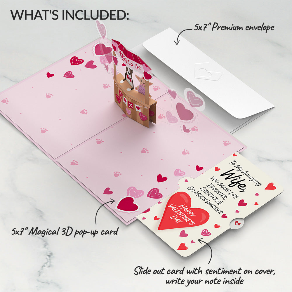 Love You Furever Dog Kisses Valentine Pop-Up Card and Sentiment Set for Wife