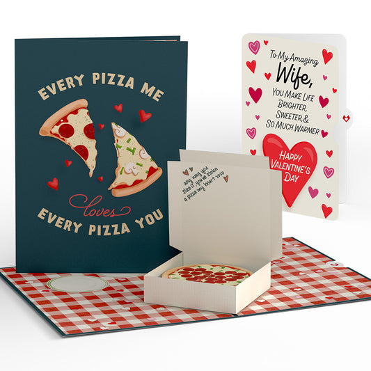Pizza Love Valentine Pop-Up Card and Sentiment Set for Wife