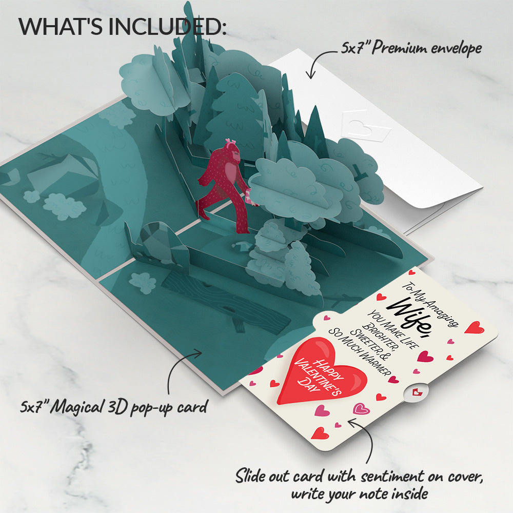 Searching for a Valentine Like You Bigfoot Valentine Pop-Up Card and Sentiment Set for Wife