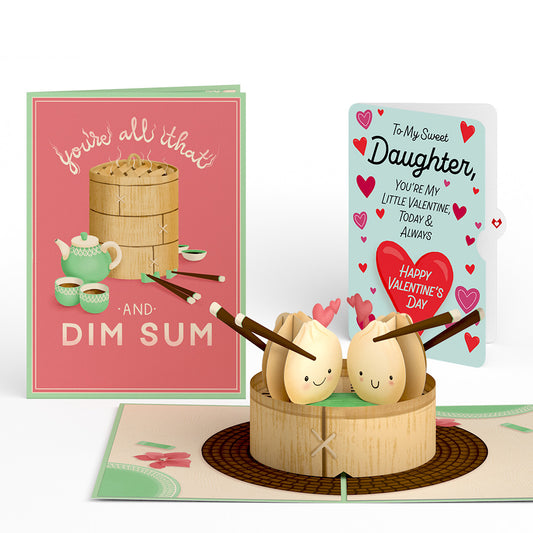 You're All That and Dim Sum Valentine Pop-Up Card and Sentiment Set for Daughter