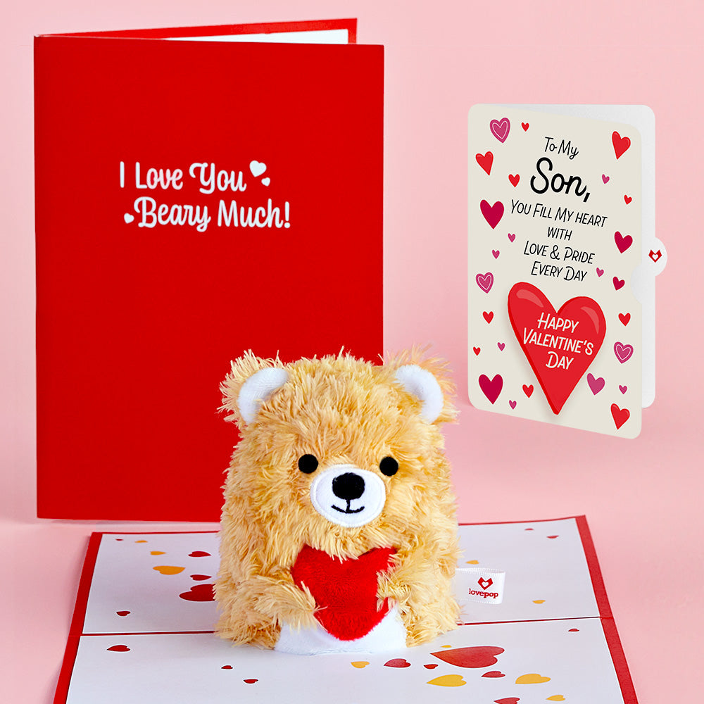 You're The Beary Best Valentine Plushpop Card and Sentiment Set for Son