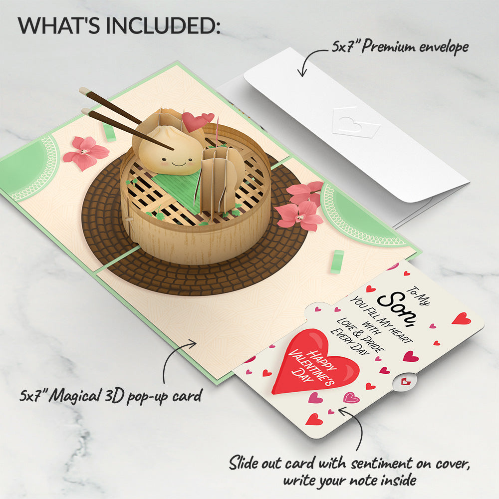 You're All That and Dim Sum Valentine Pop-Up Card and Sentiment Set for Son