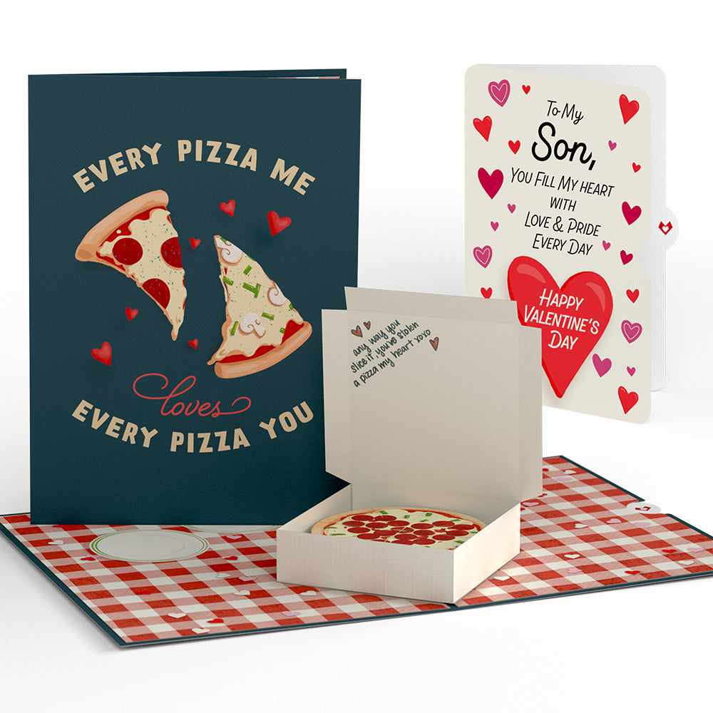 Pizza Love Valentine Pop-Up Card and Sentiment Set for Son