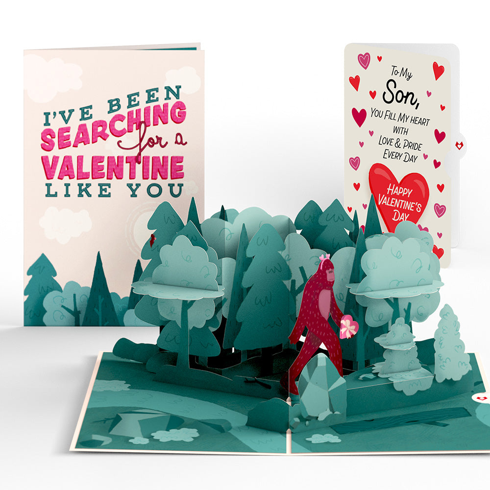 Searching for a Valentine Like You Bigfoot Valentine Pop-Up Card and Sentiment Set for Son
