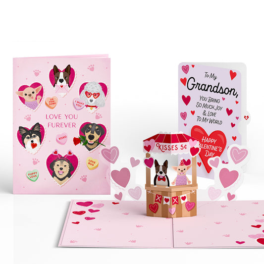 Love You Furever Dog Kisses Valentine Pop-Up Card and Sentiment Set for Grandson