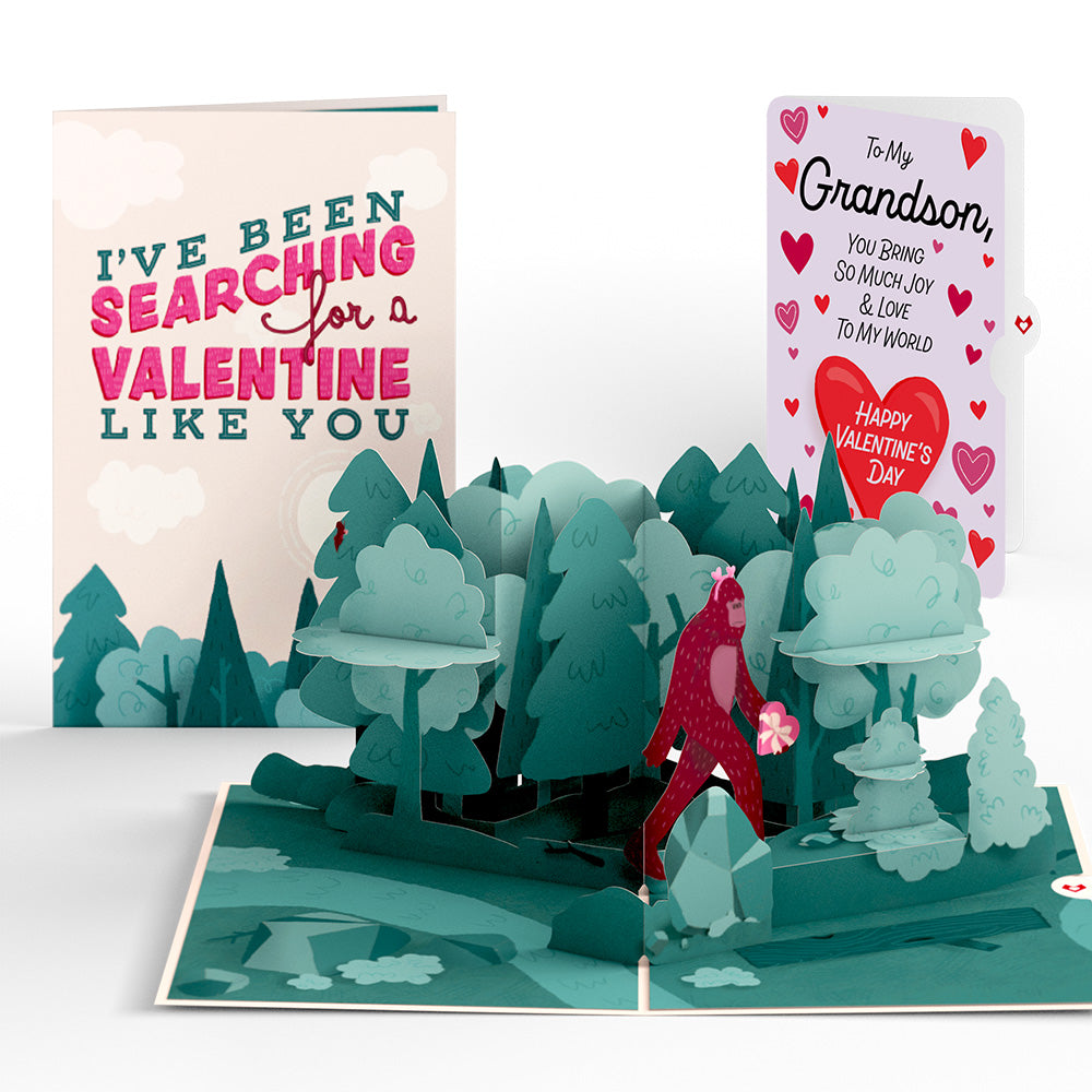 Searching for a Valentine Like You Bigfoot Valentine Pop-Up Card and Sentiment Set for Grandson