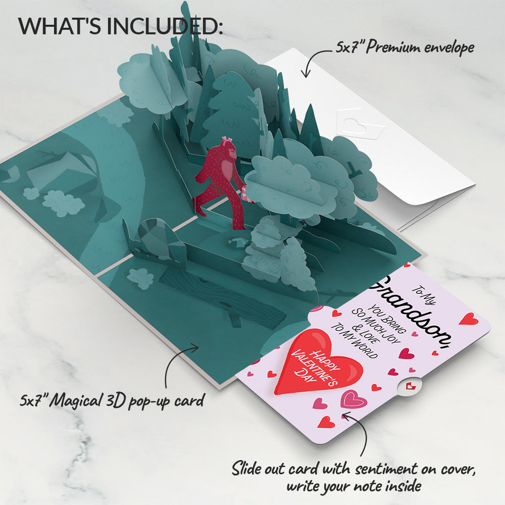 Searching for a Valentine Like You Bigfoot Valentine Pop-Up Card and Sentiment Set for Grandson