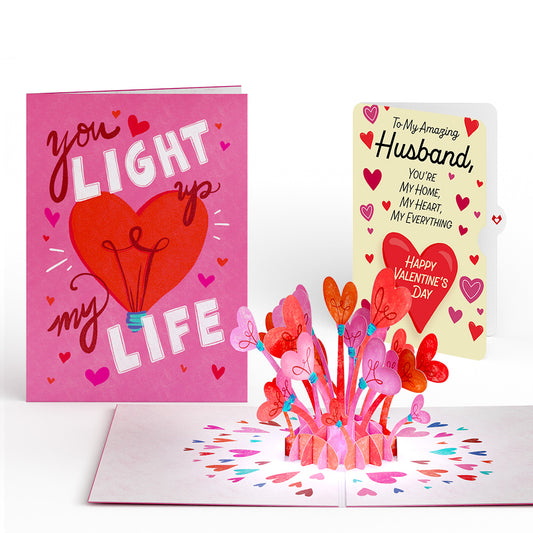 You Light Up My Life Valentine Light-Up Pop-Up Card and Sentiment Set for Husband