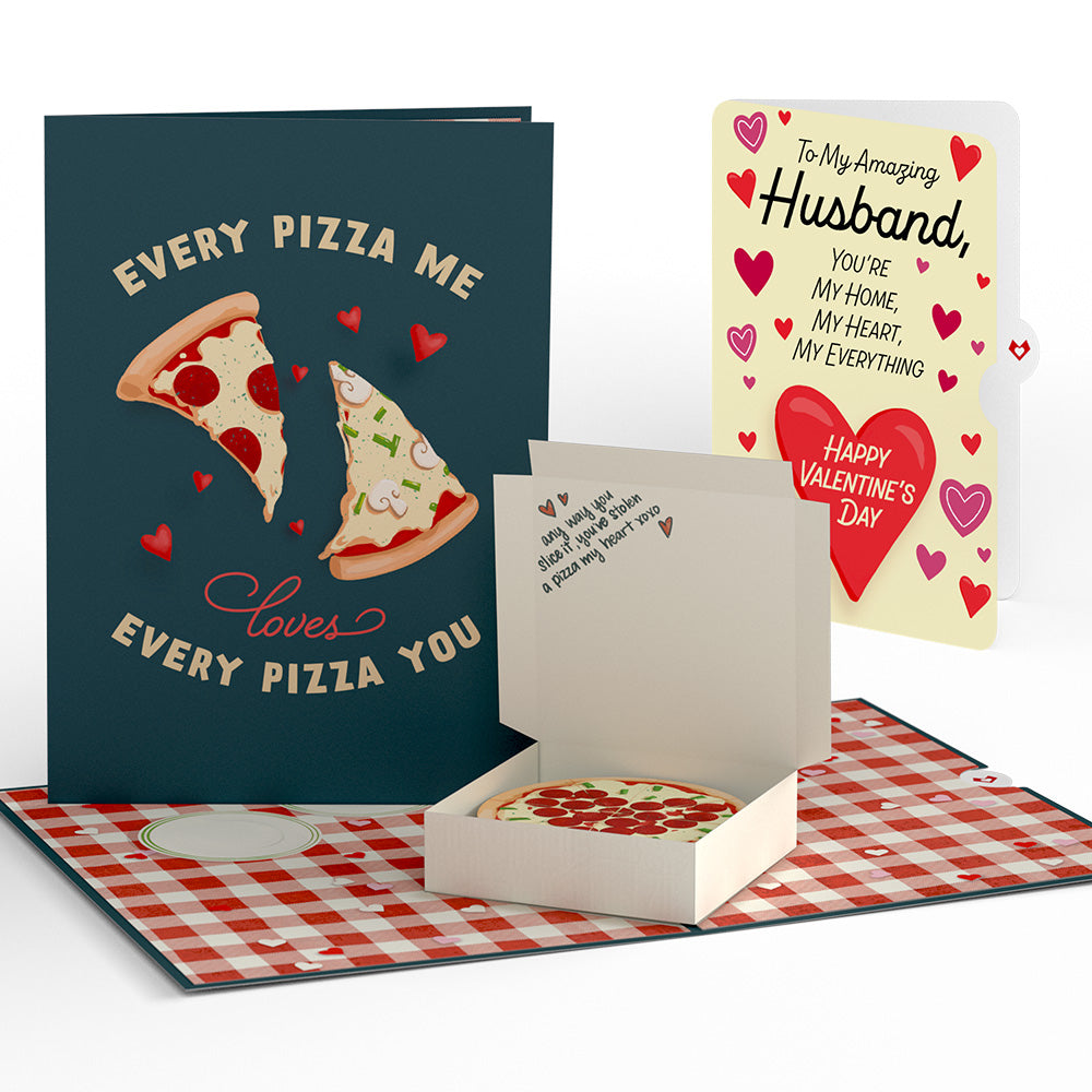 Pizza Love Valentine Pop-Up Card and Sentiment Set for Husband