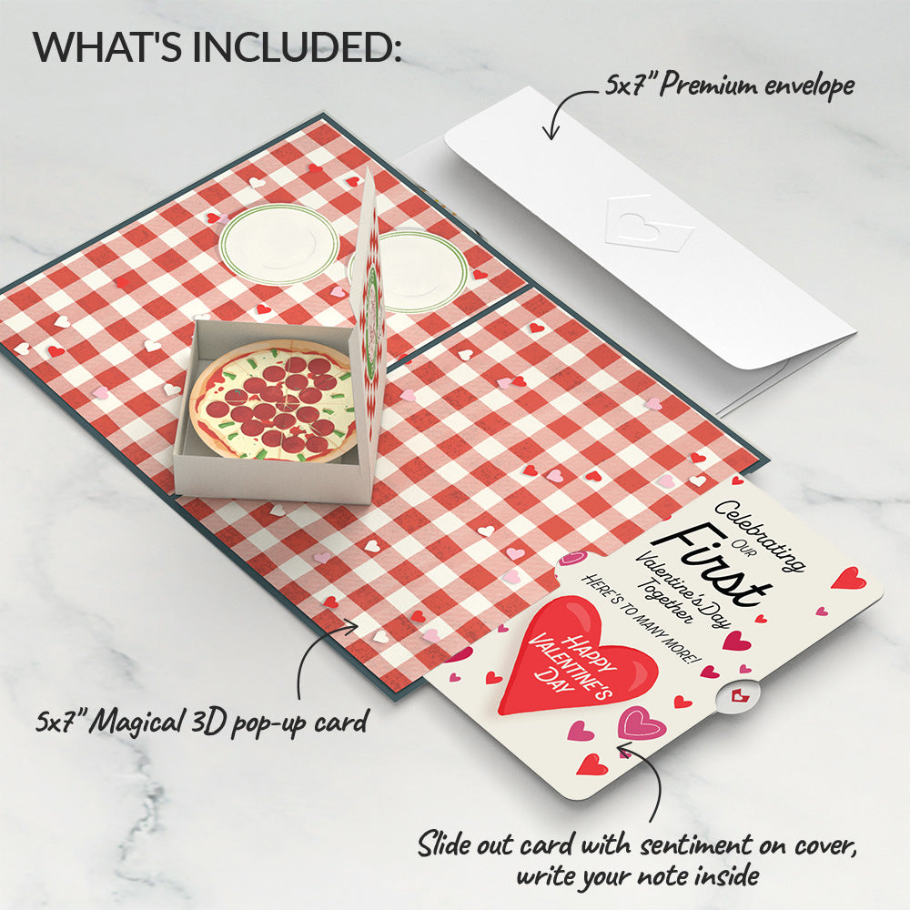 Pizza Love Our First Valentine Together Pop-Up Card and Sentiment Set