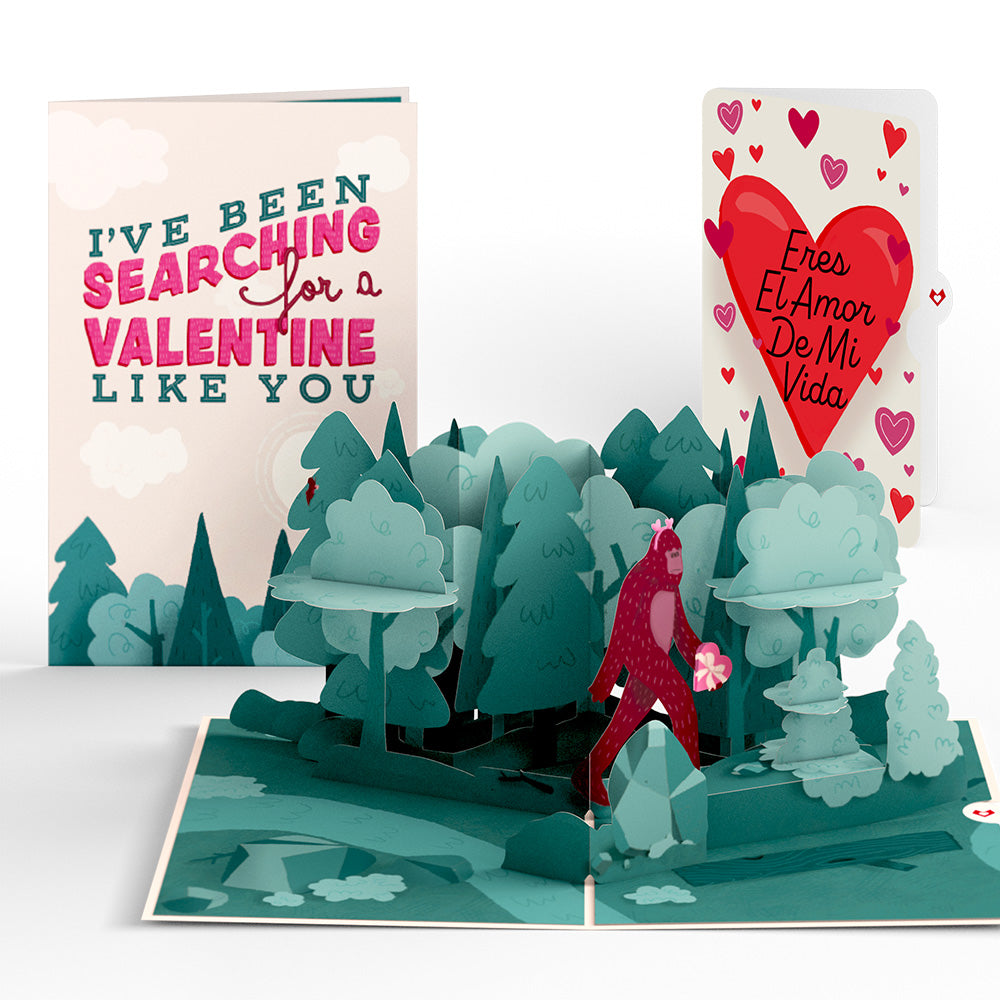 Searching for a Valentine Like You Bigfoot Eres El Amor De Mi Vida Valentine Pop-Up Card and Sentiment Set