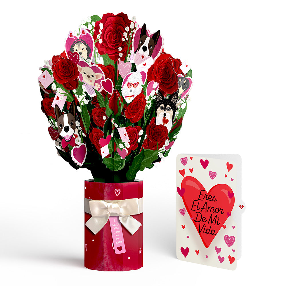 I Woof You Dog Eres El Amor De Mi Vida Valentine Bouquet and Sentiment Set