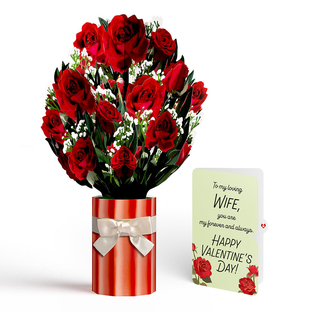 Romantic Red Roses Valentine Bouquet and Sentiment Set for Wife – Lovepop