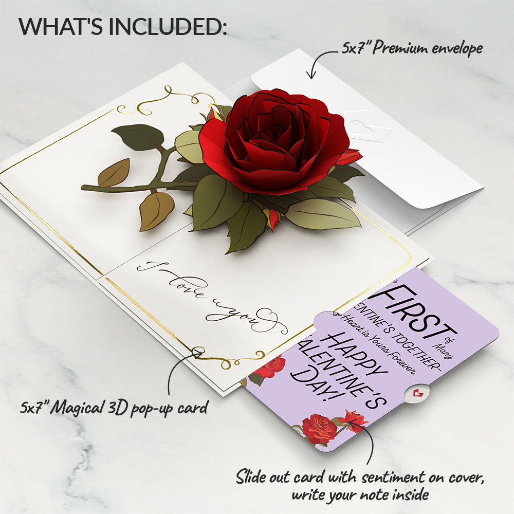I Love You Roses My Heart Is Yours Forever Valentine Pop-Up Card and Sentiment Set