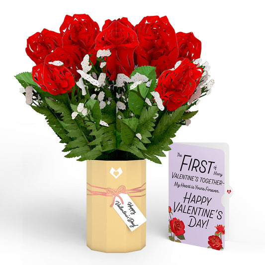 Valentine's Day Flower My Heart Is Yours Forever Bouquet and Sentiment Set