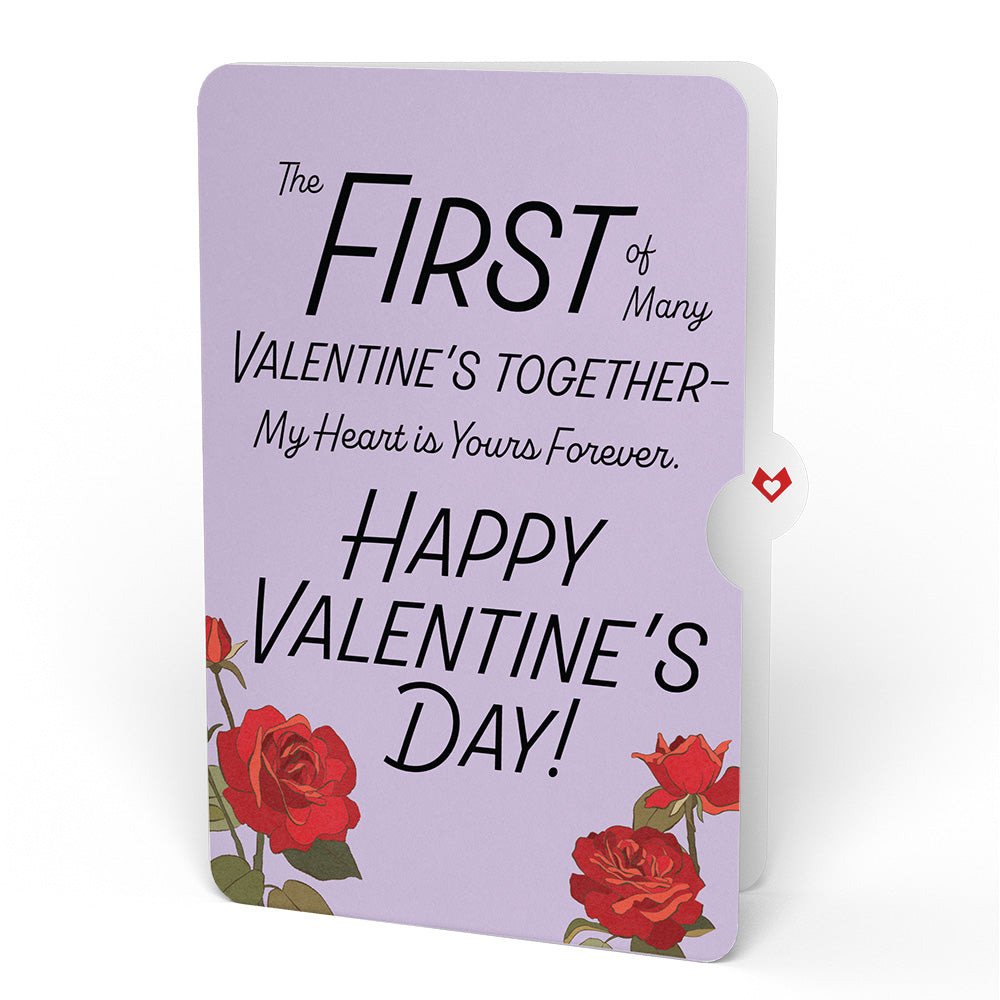 Red Rose My Heart Is Yours Forever Valentine Grand Bouquet and Sentiment Set