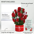 Red Rose My Love For You Knows No-bounds Valentine Grand Bouquet and Sentiment Set