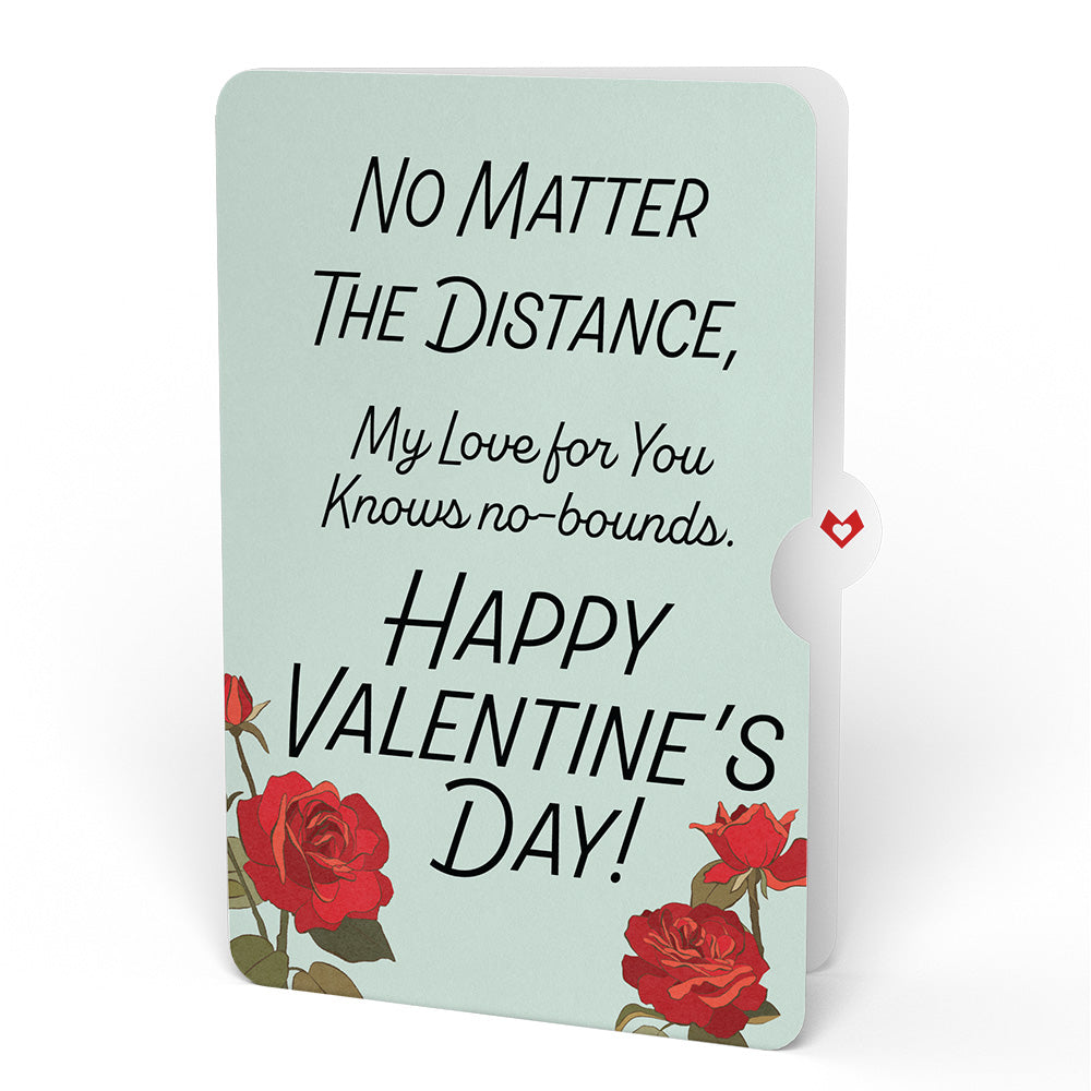 Romantic Red Roses My Love For You Knows No-bounds Valentine Bouquet and Sentiment Set