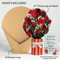 Romantic Red Roses My Love For You Knows No-bounds Valentine Bouquet and Sentiment Set