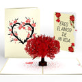 Red Sakura Tree Eres El Amor De Mi Vida Valentine Pop-Up Card and Sentiment Set