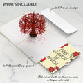 Red Sakura Tree Eres El Amor De Mi Vida Valentine Pop-Up Card and Sentiment Set