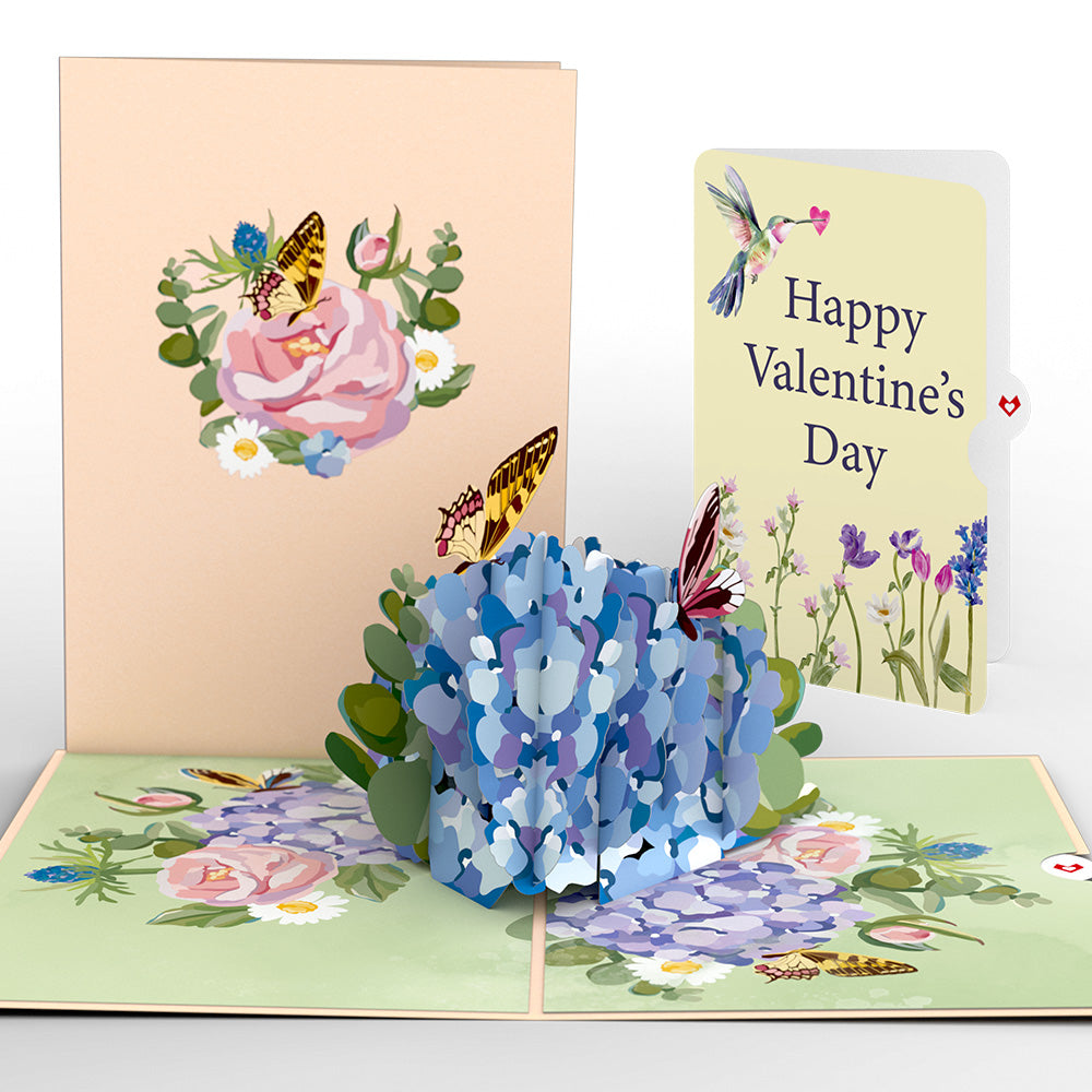 Hydrangea Butterflies Valentine Pop-Up Card and Sentiment Set