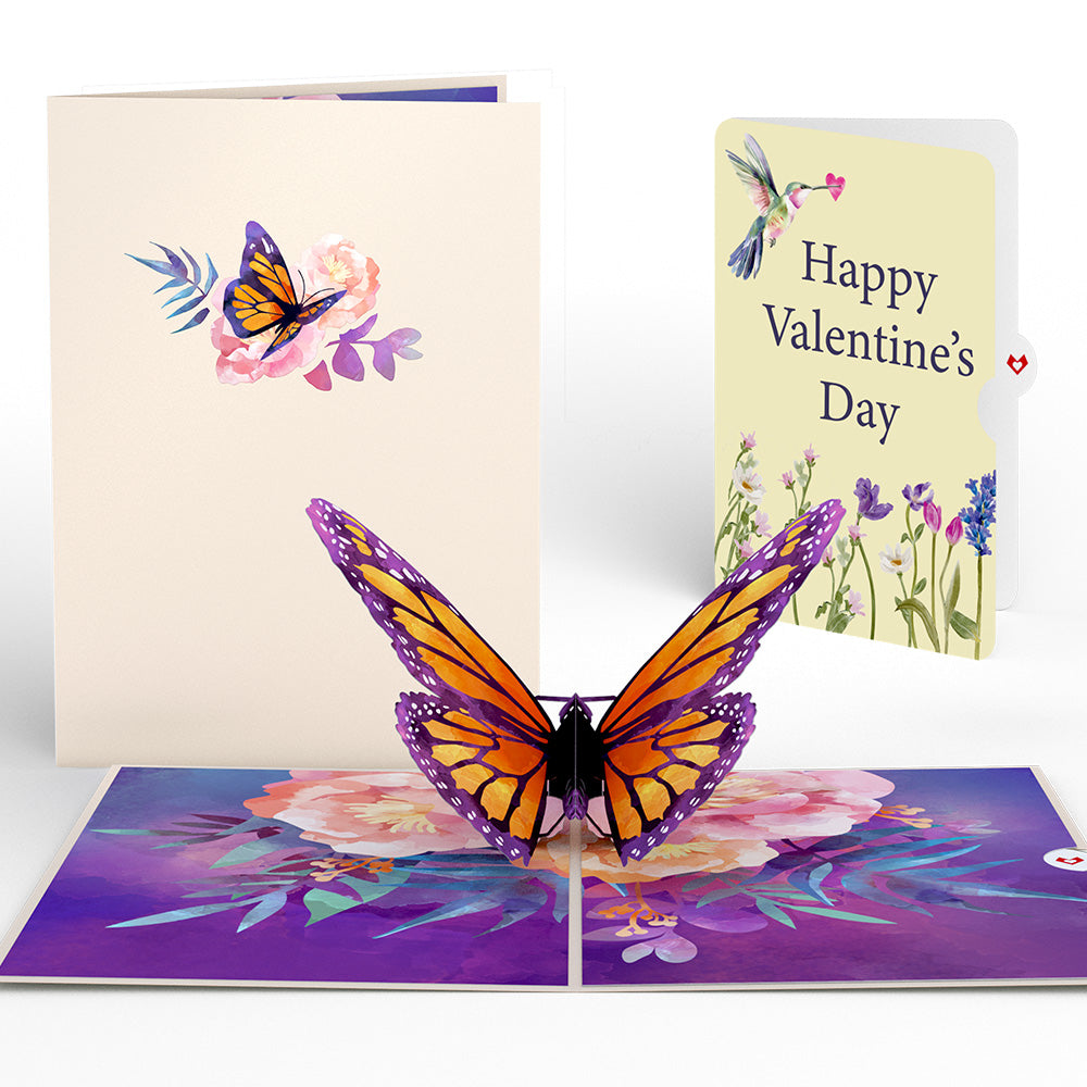Monarch Butterfly Valentine Pop-Up Card and Sentiment Set