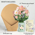 Peony Hummingbird Valentine Bouquet and Sentiment Set