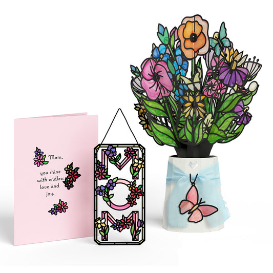 Floral Mom Suncatcher Card & Bouquet Bundle