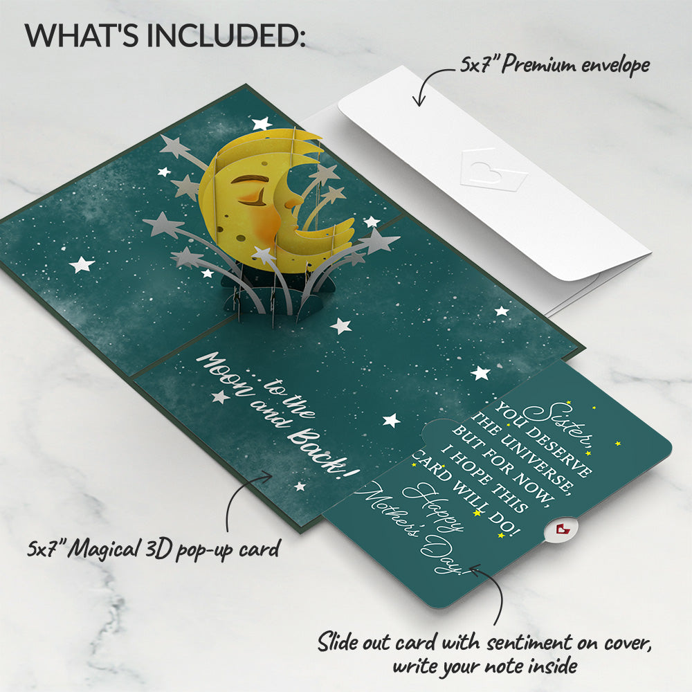 Love You to the Moon and Back Mother's Day Pop-Up Card and Sentiment Set for Sister