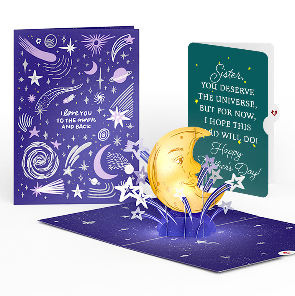 Love You to the Moon and Back Mother's Day Light-Up Pop-Up Card and Sentiment Set for Sister