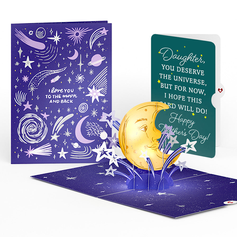 Love You to the Moon and Back Mother's Day Light-Up Pop-Up Card and Sentiment Set for Daughter