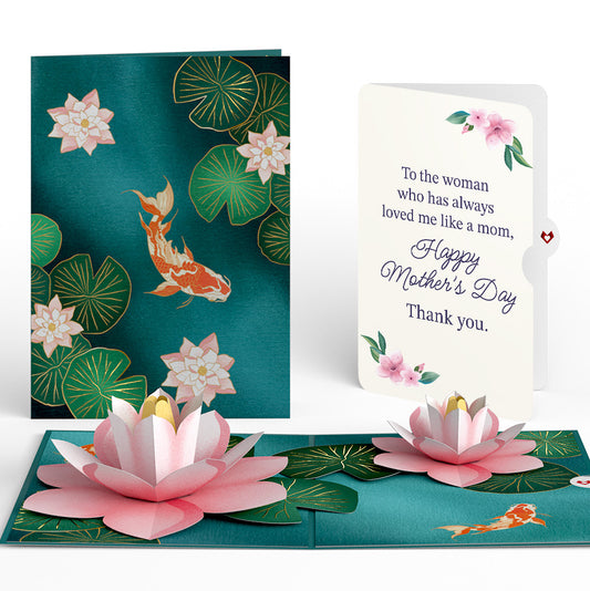 Koi Fish and Lotus Pond Mother's Day Pop-Up Card and Loved Me Like A Mom Sentiment Set