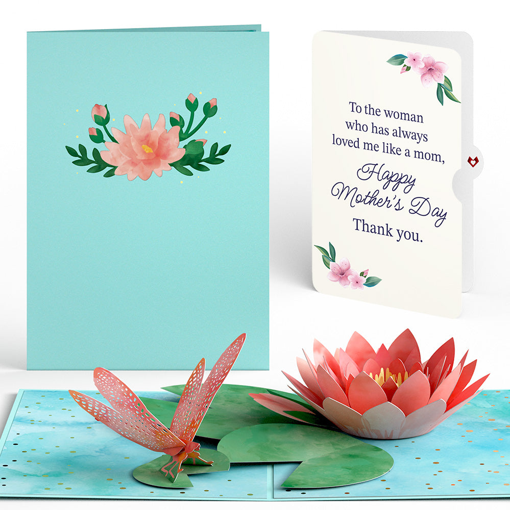 Water Lily Dragonfly Mother's Day Pop-Up Card and Loved Me Like A Mom Sentiment Set