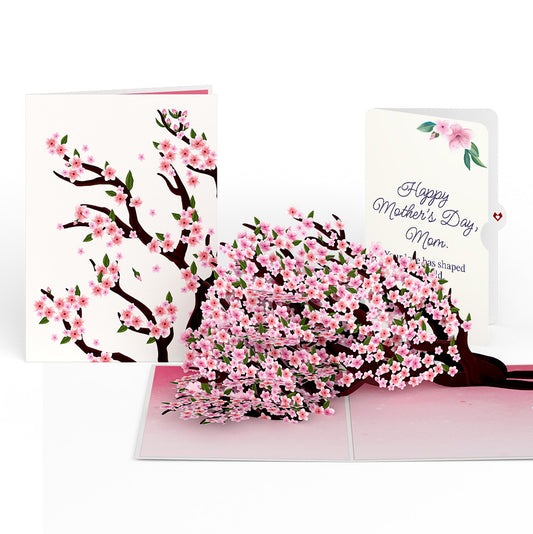Cherry Blossom Branches in Bloom Mother's Day Pop-Up Card and Sentiment Set for Mom