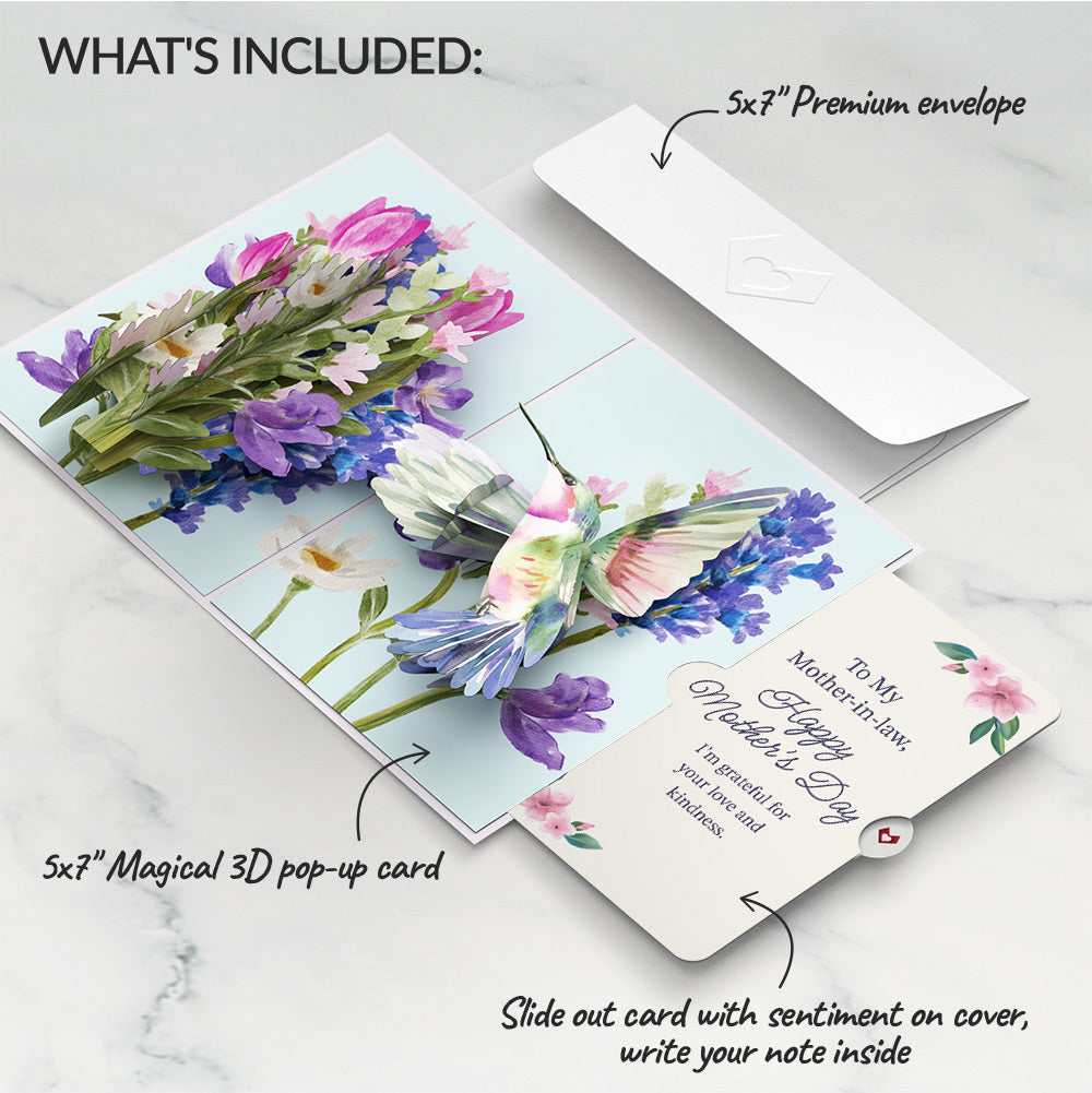 Love in Bloom Hummingbird Mother's Day Pop-Up Card and Sentiment Set for Mother-in-law