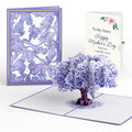 Watercolor Jacaranda Tree Mother's Day Pop-Up Card and Sentiment Set for Sister