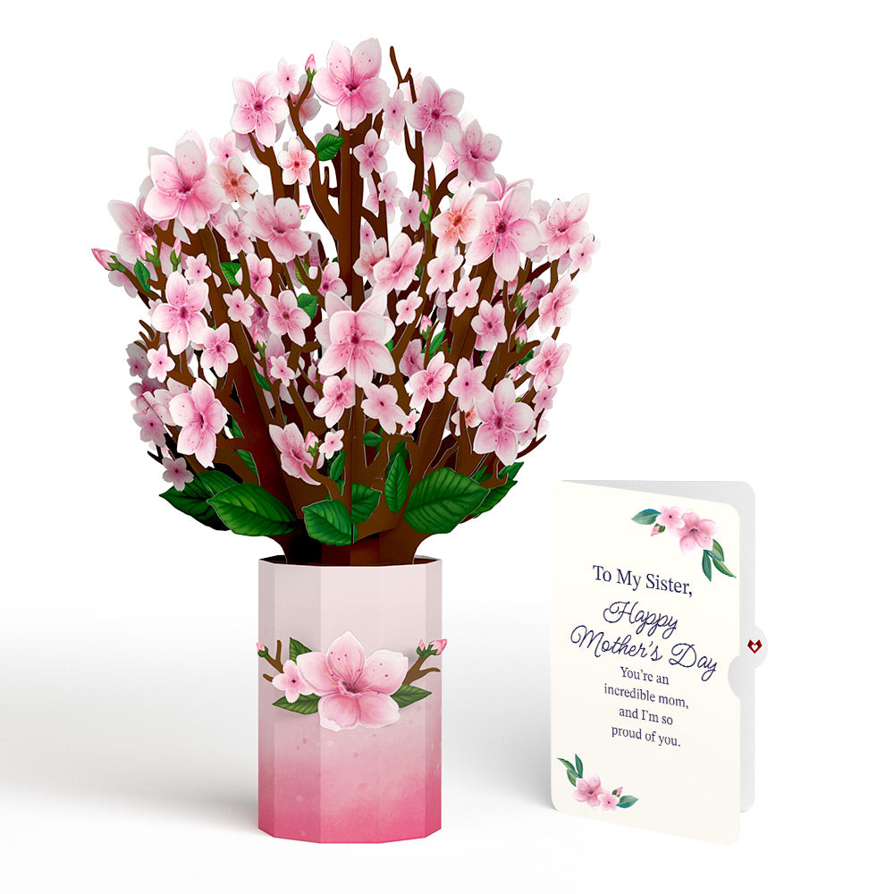 Cherry Blossom Mother's Day Bouquet and Sentiment Set for Sister