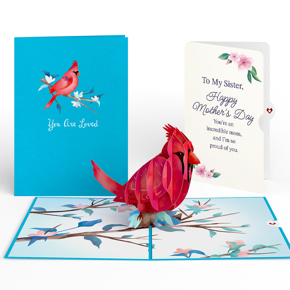 Love Cardinal Mother's Day Pop-Up Card and Sentiment Set for Sister