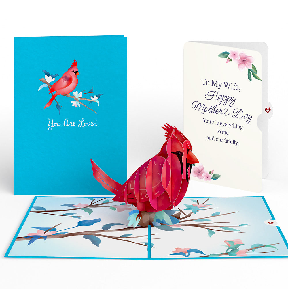 Love Cardinal Mother's Day Pop-Up Card and Sentiment Set for Wife
