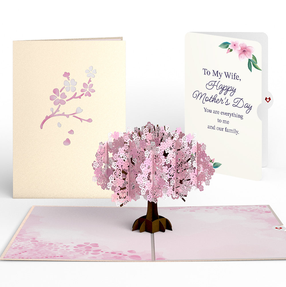 Cherry Blossom Mother's Day Pop-Up Card and Sentiment Set for Wife