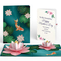 Koi Fish and Lotus Pond Mother's Day Pop-Up Card and Sentiment Set for Grandma