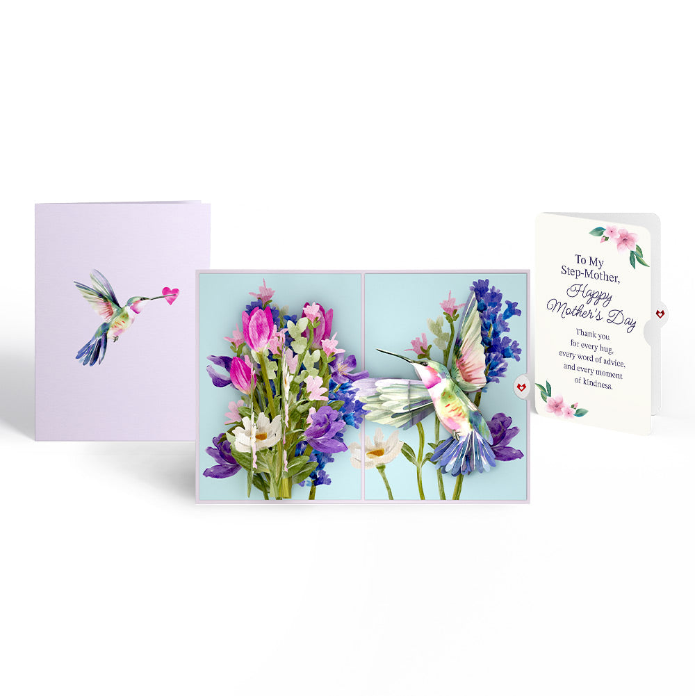 Love in Bloom Hummingbird Mother's Day Pop-Up Card and Sentiment Set for Step-Mother