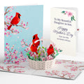 Cherry Blossom Basket with Cardinals Mother's Day Pop-Up Card and Sentiment Set for Daughter-in-law