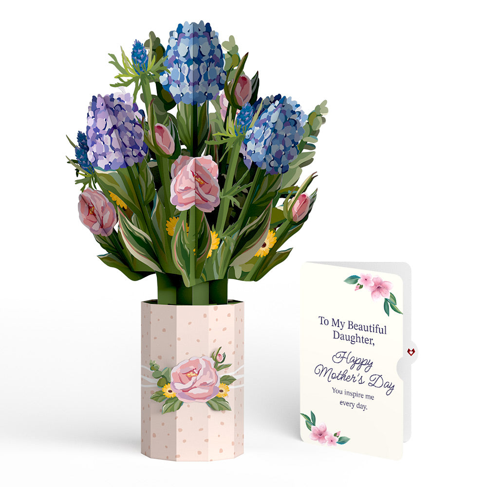 Hydrangea Mother's Day Bouquet and Sentiment Set for Daughter